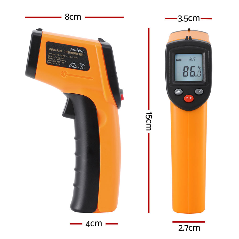 Digital thermometer displaying 86.0°F with an orange and black design, ideal for cooking and BBQ.