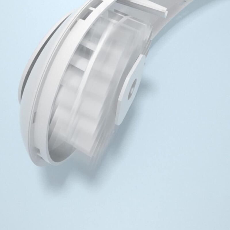 Bladeless portable neck fan with ergonomic design, adjustable features, and lightweight structure for hands-free cooling.