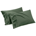 Olive green pillowcases with an envelope-style design, perfect for standard pillows.